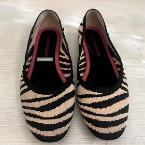2/$40 Antonio Melani Animal Print Knit Flat Shoes size 6